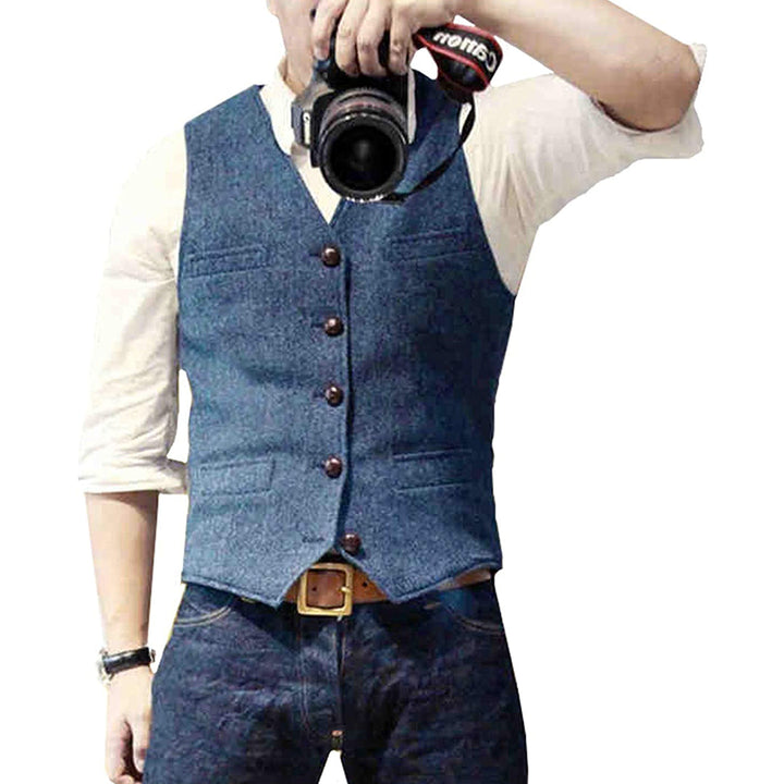 Stylish Men's Vest - Victor-Light blue-XS-Nora Luxe