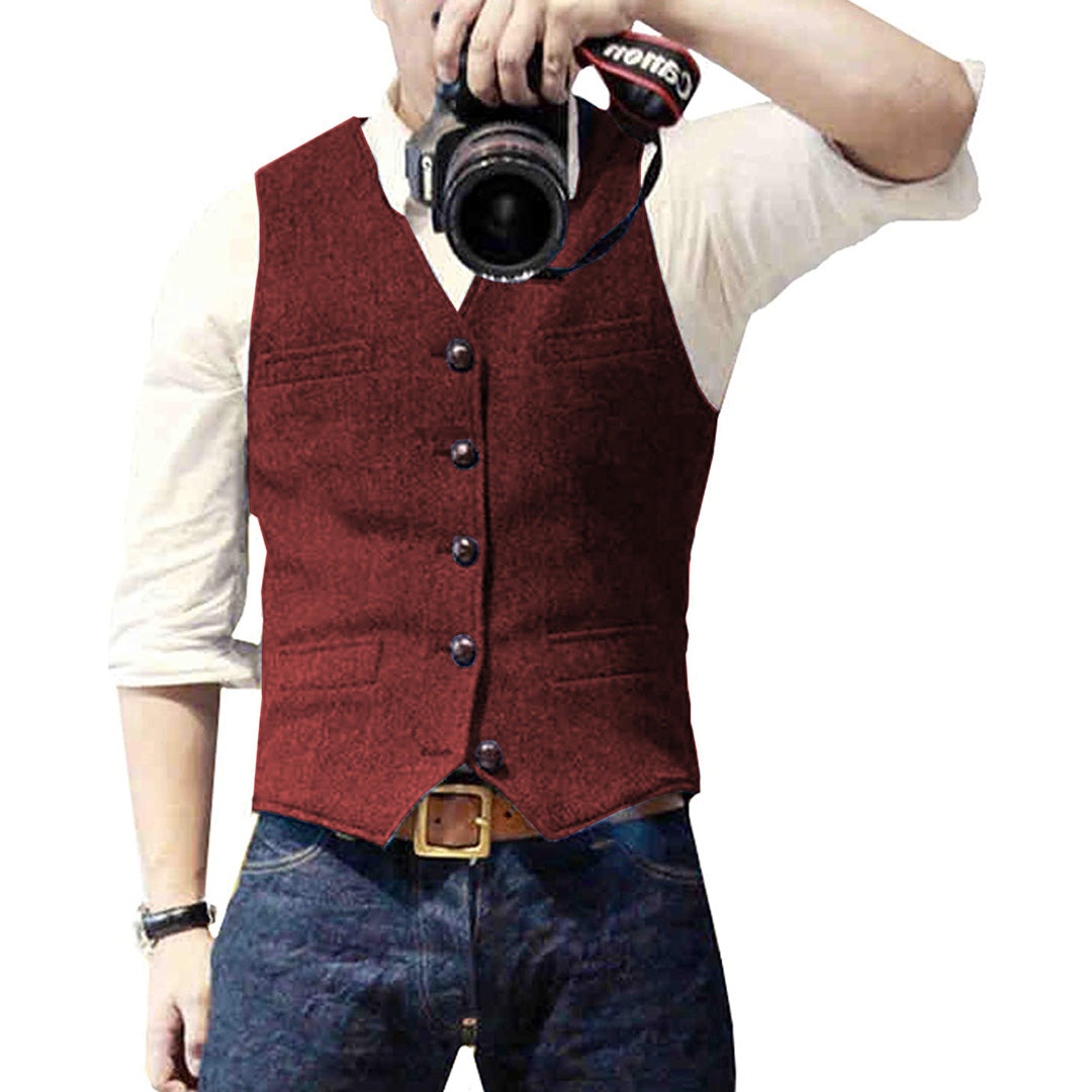 Stylish Men's Vest - Victor-Red-XS-Nora Luxe