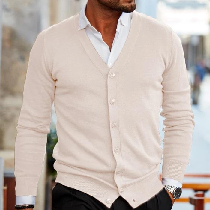 Stylish Men's Waistcoat with V-neck and Button Closure - Lucas-Dark Red-S-Nora Luxe