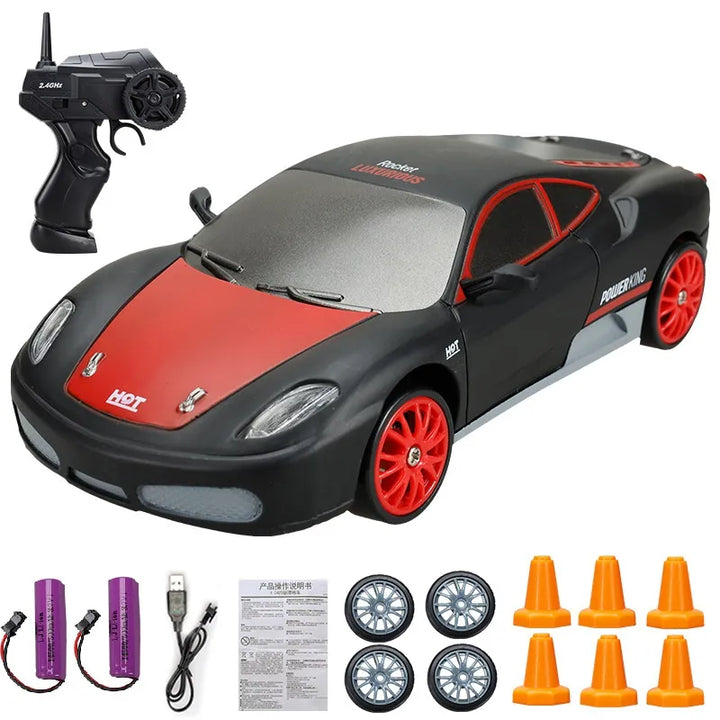 Stylish Mini Drifter for Exciting Adventures - SwiftDrift-Ferrari 360 Modena Black/Red 2x battery-Nora Luxe