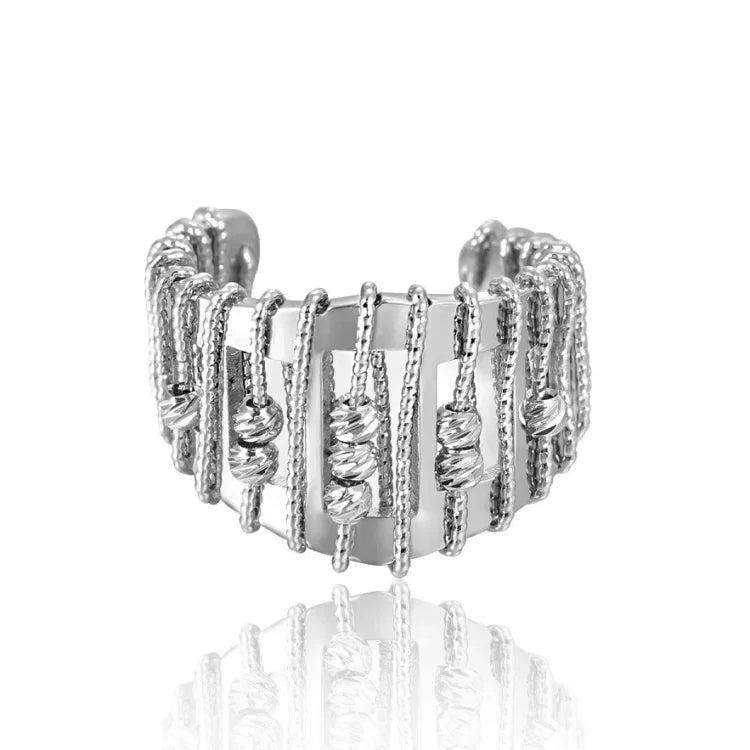 Stylish Openwork Pearl Ring - Alina-Nora Luxe