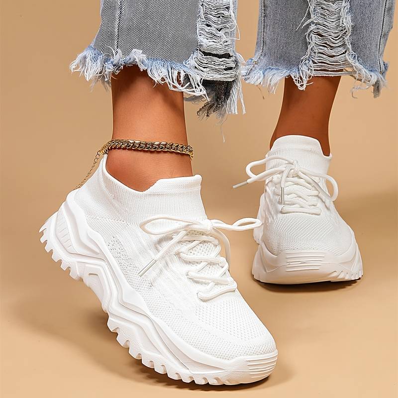 Stylish Orthopaedic Women's Sneakers - Elena-White-3.0-Nora Luxe