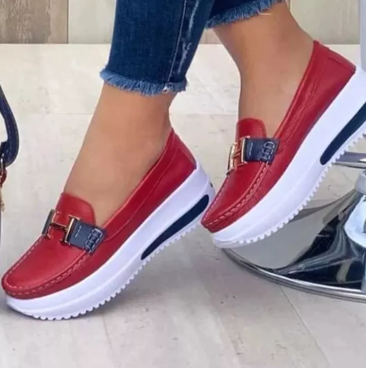 Stylish orthopedic women's shoes for pain-free walking – Selina-Red-3.0-Nora Luxe