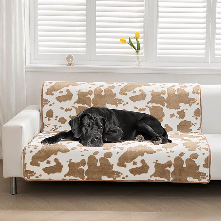 Stylish Pet Blanket with Cow Print - CozyCow-27.56 x 35.43 inches-Nora Luxe