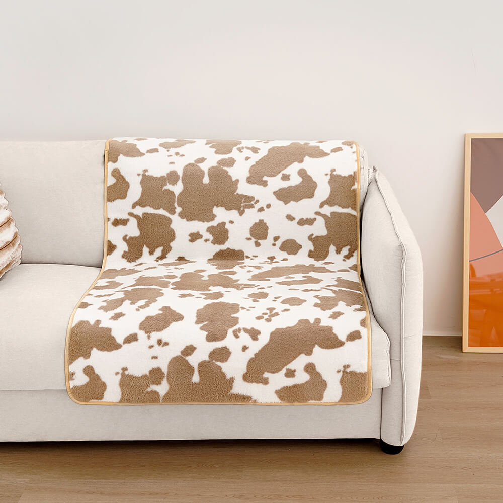 Stylish Pet Blanket with Cow Print - CozyCow-27.56 x 35.43 inches-Nora Luxe