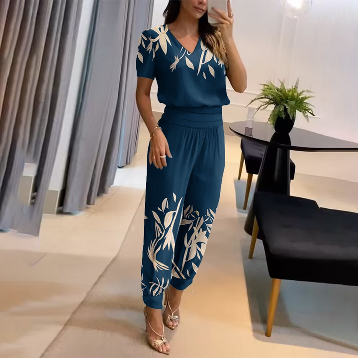Stylish Printed Jumpsuit - Nova-Blue-S-The Livary