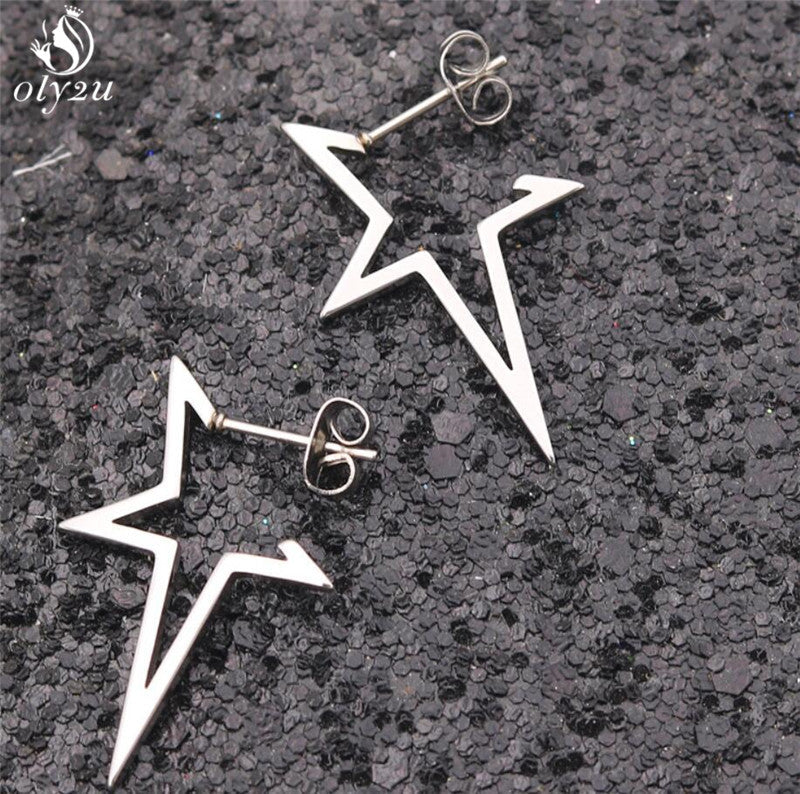 Stylish Punk Stud Earrings | Bold Fashion Statement-Gold-Nora Luxe