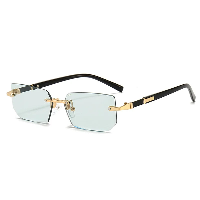 Stylish rectangular sunglasses without a frame for women - KlaraView-Yellow-The Livary