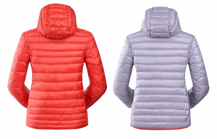 Stylish Reversible Women's Down Jacket - Aurora-Blue-S-Nora Luxe