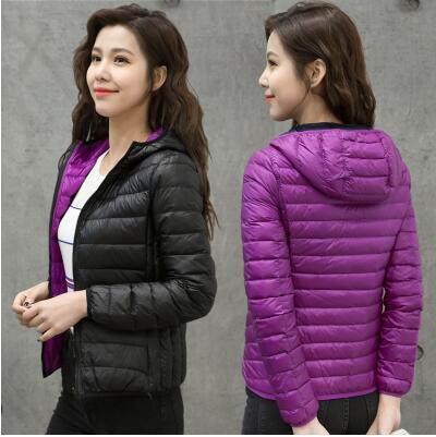 Stylish Reversible Women's Down Jacket - Aurora-Blue-S-Nora Luxe