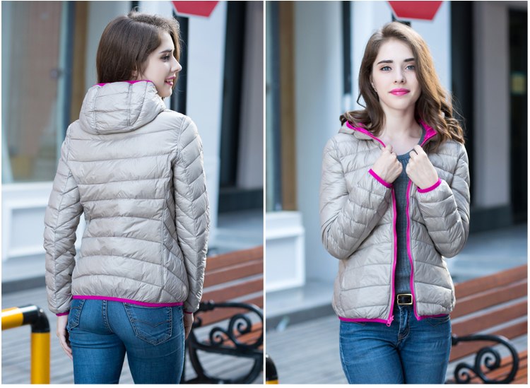 Stylish Reversible Women's Down Jacket - Aurora-Blue-S-Nora Luxe