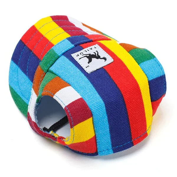 Stylish Round Edge Dog Cap - SunnyPaws-Stripe-S-Nora Luxe