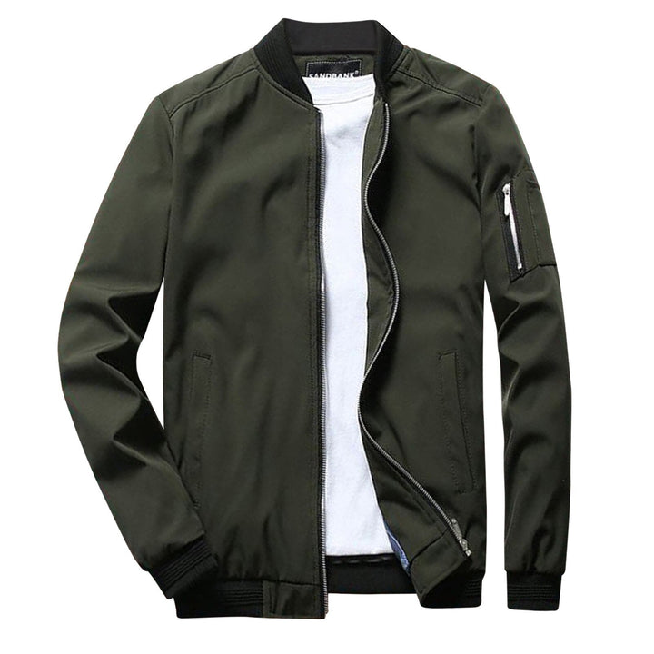 Stylish Short Summer Jacket for Men - Vernon-Olive green-M-Nora Luxe