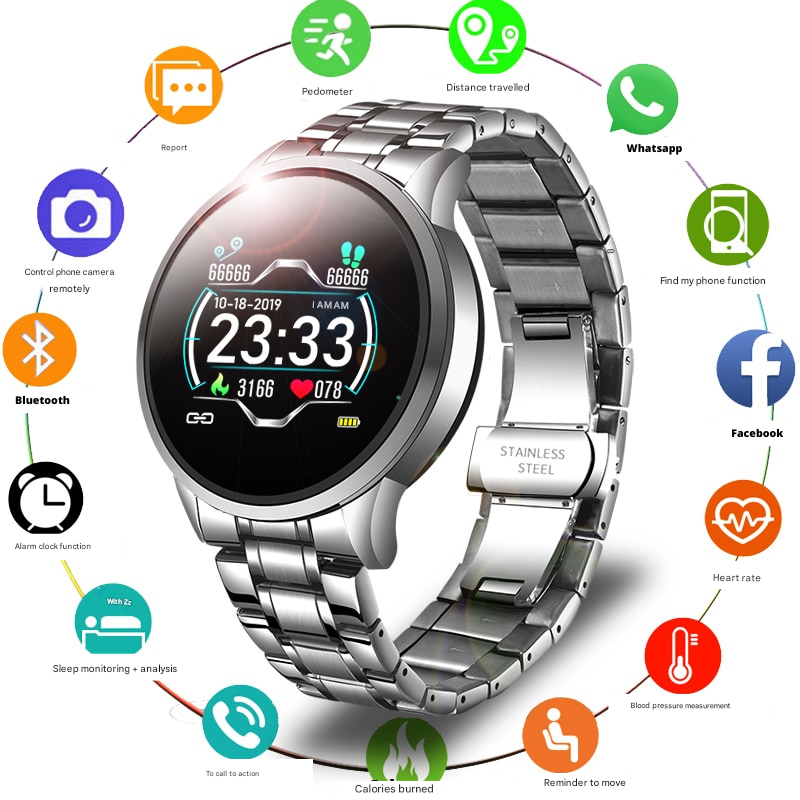 Stylish Smartwatch - TimelessTrack-Silver-Nora Luxe