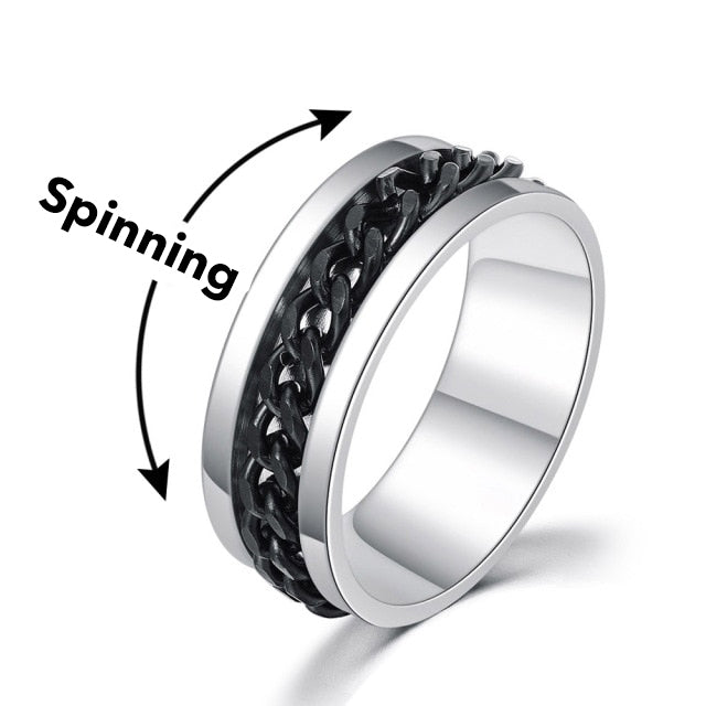 Stylish Spinning Ring - SpinCalm-Black-6-Nora Luxe