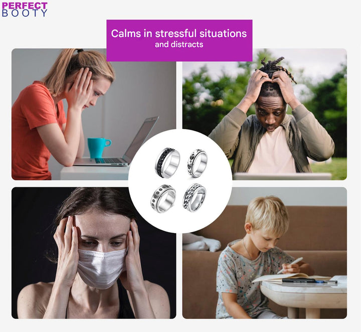 Stylish Spinning Ring - SpinCalm-Black-6-Nora Luxe