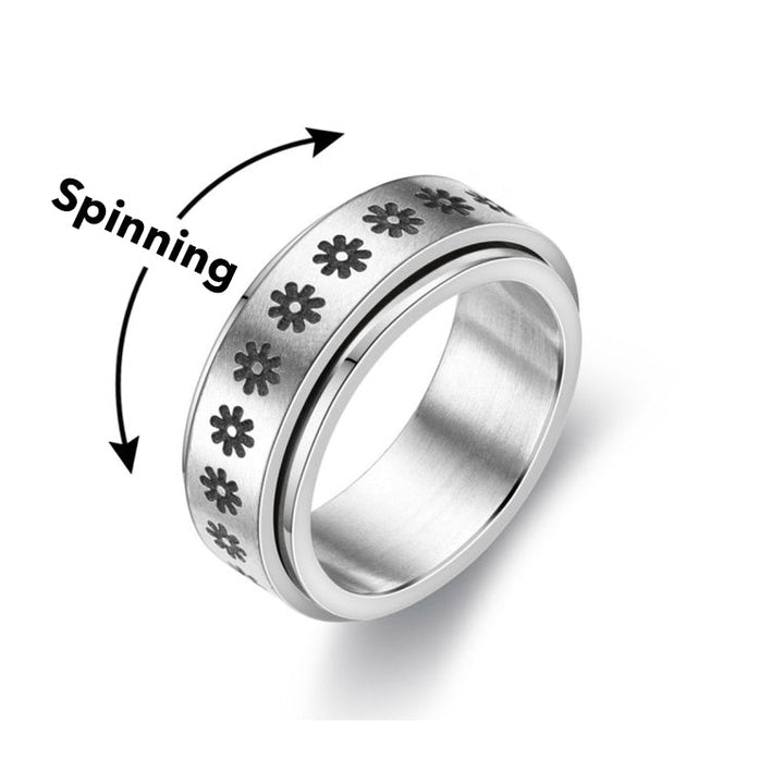 Stylish Spinning Ring - SpinCalm-Flowers-6-Nora Luxe