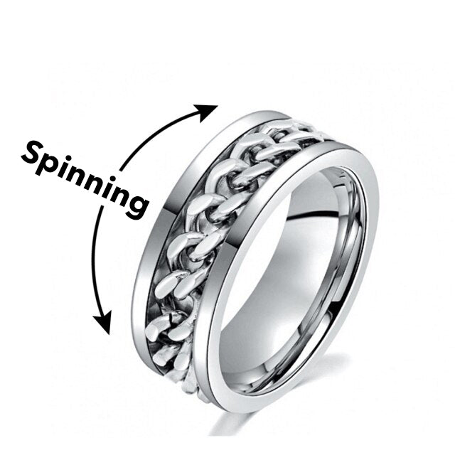 Stylish Spinning Ring - SpinCalm-Silver-6-Nora Luxe