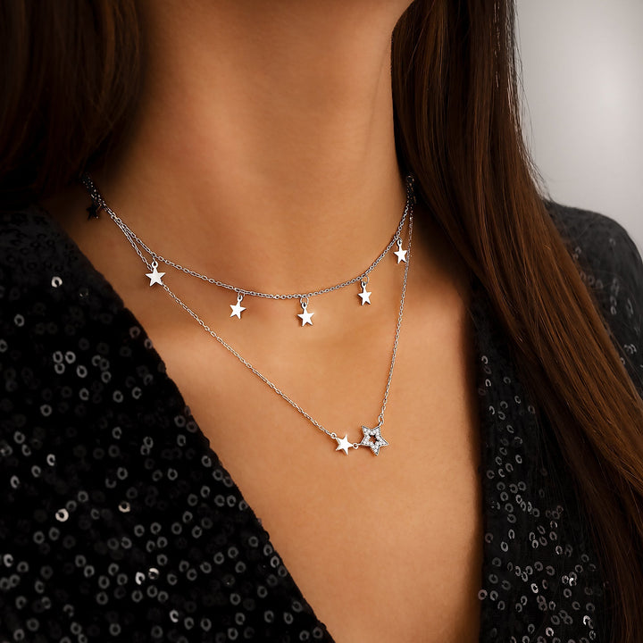 Stylish Star Necklace - Elara-Gold-Nora Luxe