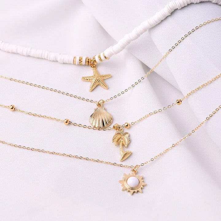 Stylish Starfish Layered Necklace-Nora Luxe