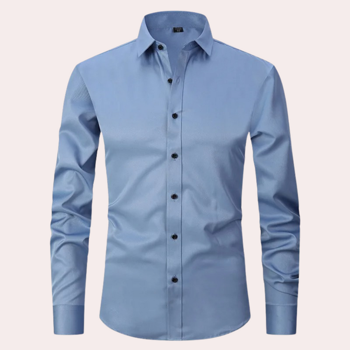 Stylish Stretch Men's Shirt - Ruben-Light Blue-S-Nora Luxe