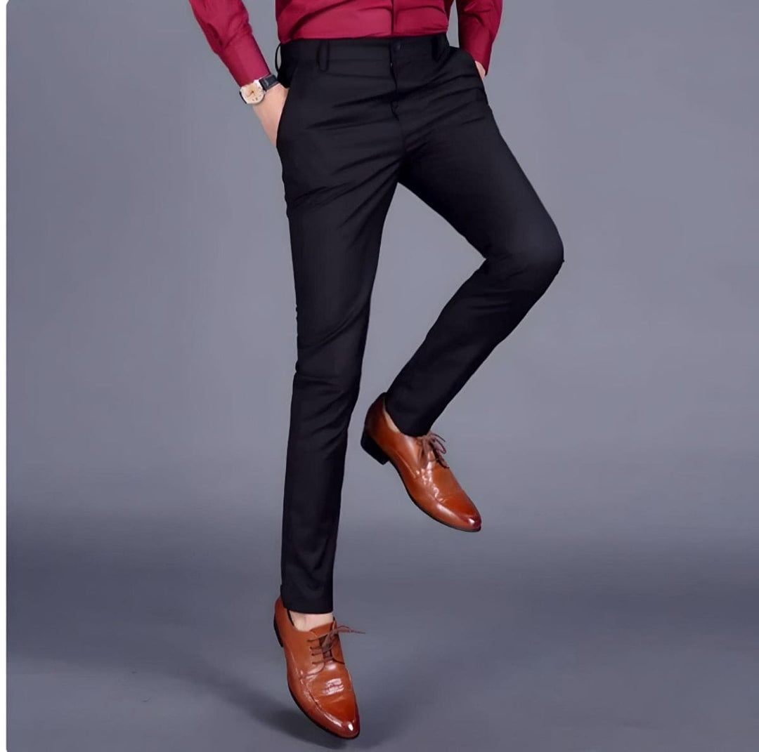 Stylish Stretch Men's Trousers - Alex-Black-8-Nora Luxe