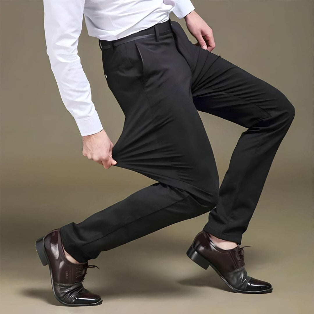 Stylish Stretch Men's Trousers - Alex-Black-8-Nora Luxe