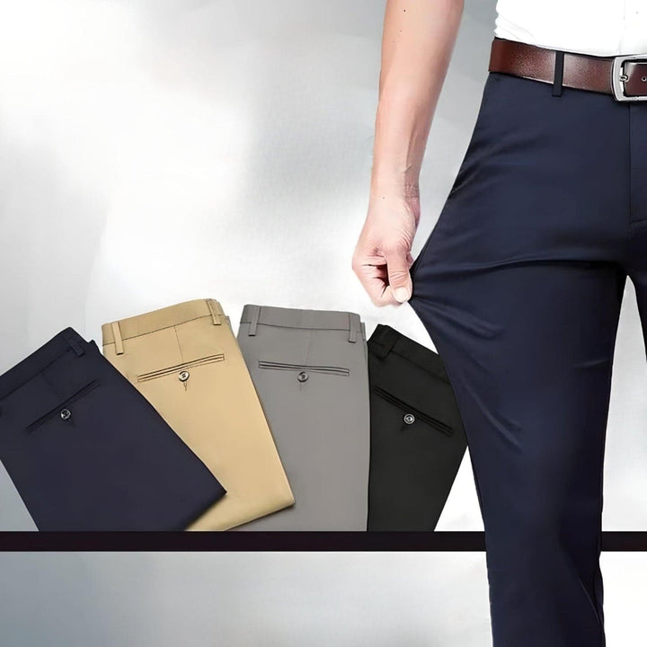 Stylish Stretch Men's Trousers - Alex-Black-8-Nora Luxe