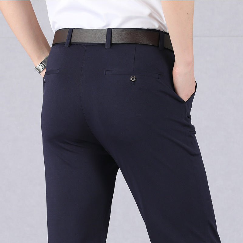 Stylish Stretch Men's Trousers - Alex-Blue-8-Nora Luxe