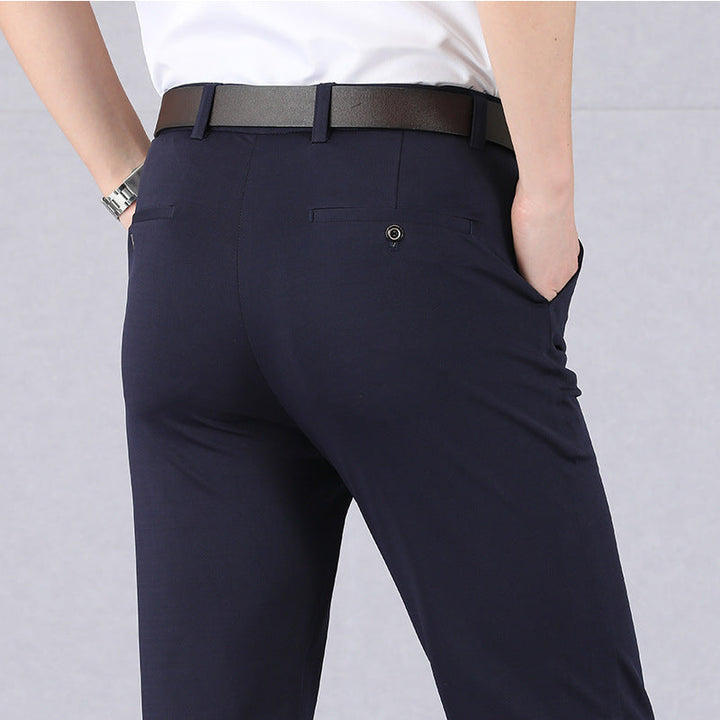 Stylish Stretch Men's Trousers - Alex-Blue-8-Nora Luxe