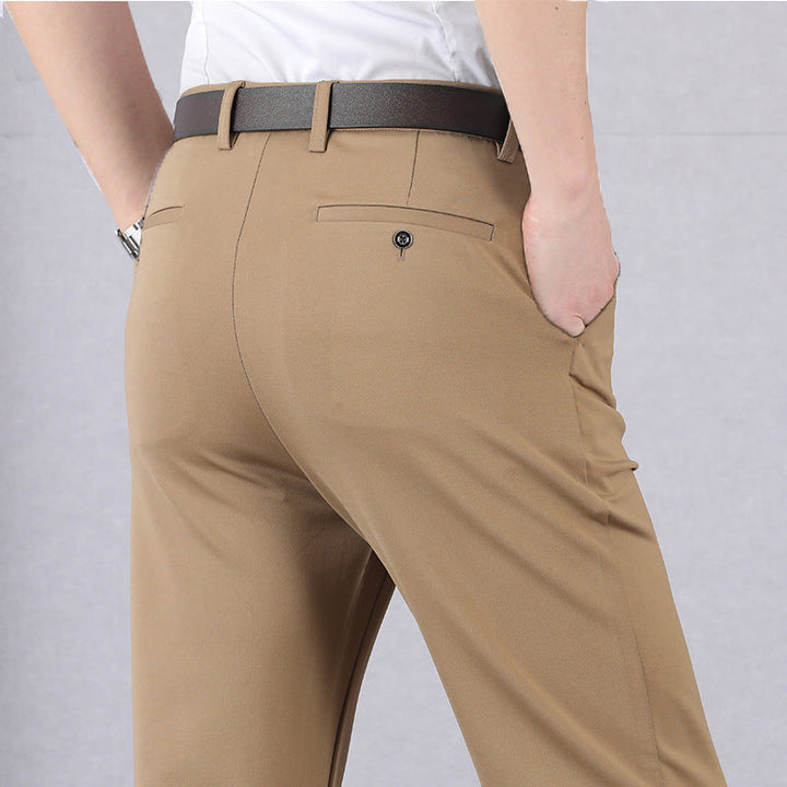 Stylish Stretch Men's Trousers - Alex-Khaki-8-Nora Luxe