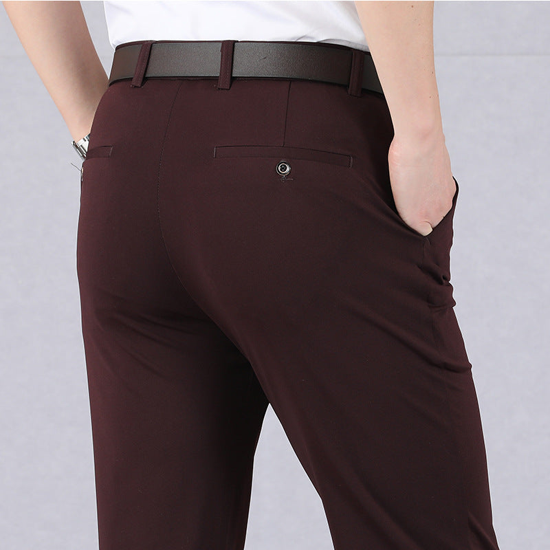 Stylish Stretch Men's Trousers - Alex-Red-8-Nora Luxe