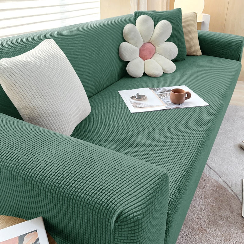 Stylish Stretchable Sofa Cover - StretchGuard-Beige White-1-Seater (35.4 – 55.1 in)-Nora Luxe