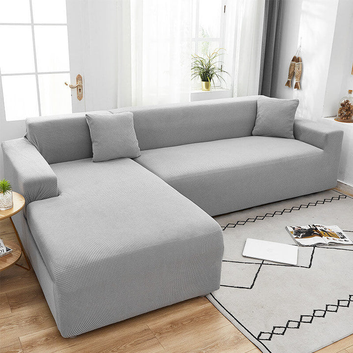 Stylish Stretchable Sofa Cover - StretchGuard-Beige White-1-Seater (35.4 – 55.1 in)-Nora Luxe