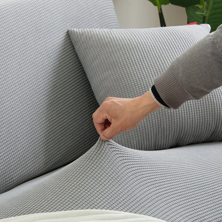 Stylish Stretchable Sofa Cover - StretchGuard-Beige White-1-Seater (35.4 – 55.1 in)-Nora Luxe
