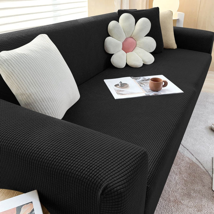 Stylish Stretchable Sofa Cover - StretchGuard-Beige White-1-Seater (35.4 – 55.1 in)-Nora Luxe