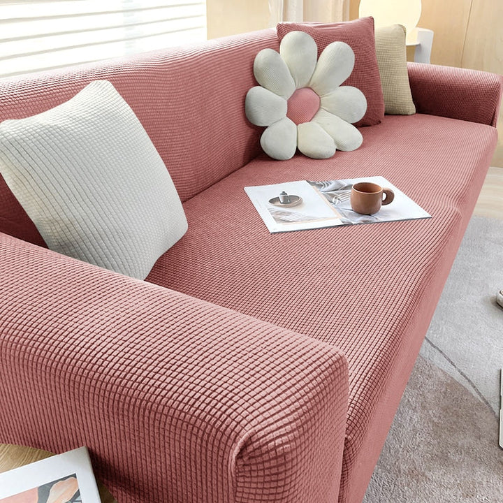 Stylish Stretchable Sofa Cover - StretchGuard-Beige White-1-Seater (35.4 – 55.1 in)-Nora Luxe