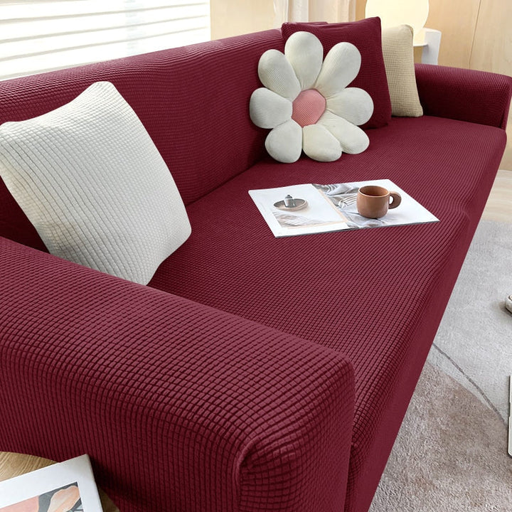 Stylish Stretchable Sofa Cover - StretchGuard-Bordeaux-1-Seater (35.4 – 55.1 in)-Nora Luxe