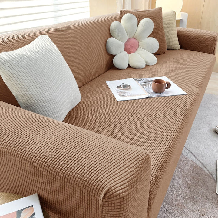 Stylish Stretchable Sofa Cover - StretchGuard-Brown-1-Seater (35.4 – 55.1 in)-Nora Luxe