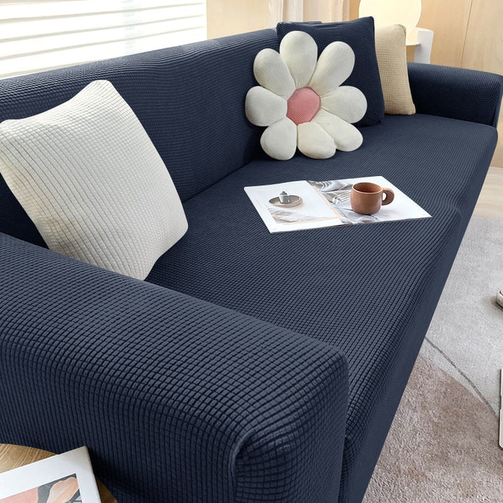 Stylish Stretchable Sofa Cover - StretchGuard-Dark Blue-1-Seater (35.4 – 55.1 in)-Nora Luxe