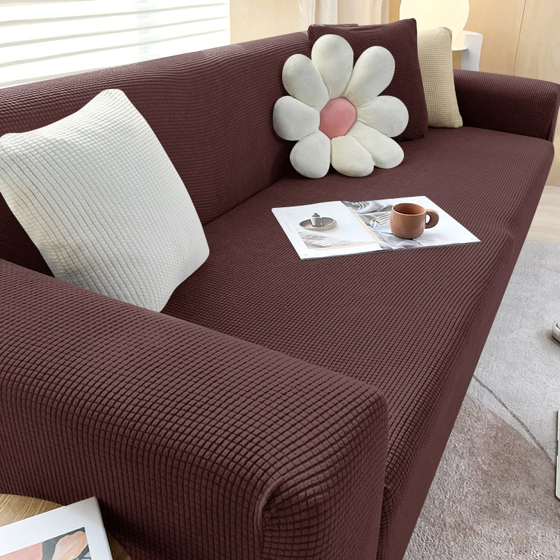 Stylish Stretchable Sofa Cover - StretchGuard-Dark Brown-1-Seater (35.4 – 55.1 in)-Nora Luxe