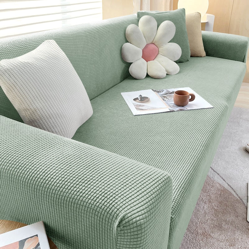Stylish Stretchable Sofa Cover - StretchGuard-Green-1-Seater (35.4 – 55.1 in)-Nora Luxe