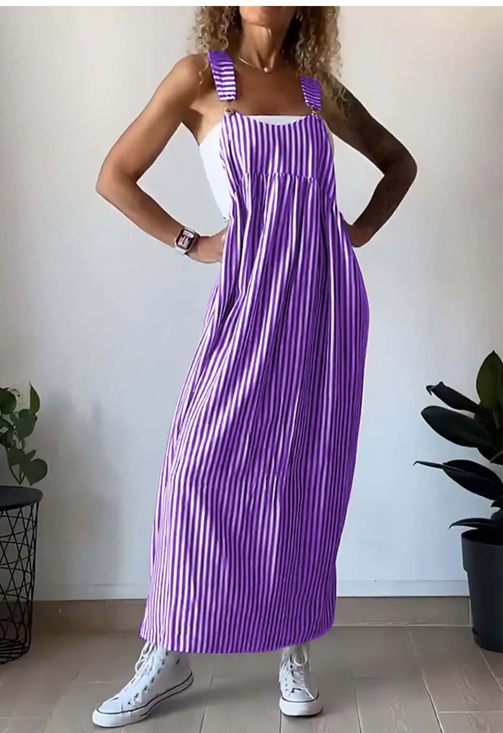Stylish Striped Casual Jumpsuit with Comfort Cut – Liana-Gray-S-Nora Luxe