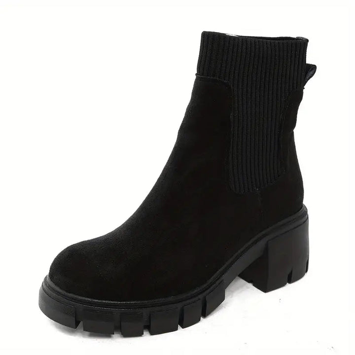 Stylish Suede Winter Shoes for Women - Eloise-Black-4.5-Nora Luxe