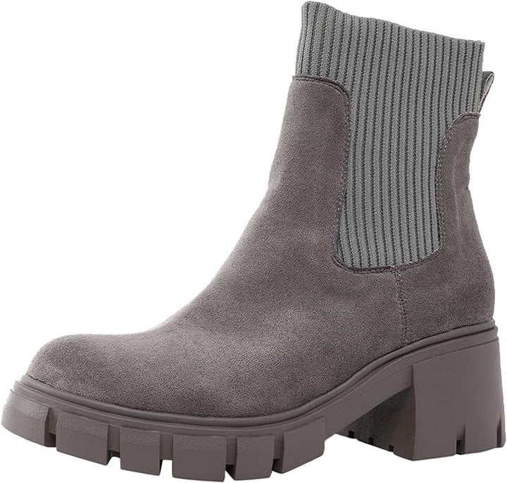 Stylish Suede Winter Shoes for Women - Eloise-Gray-4.5-Nora Luxe