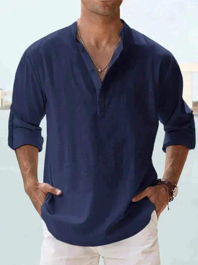Stylish summer shirt for men (Buy 1, get 1 free) - Leo-Dark blue-S-The Livary