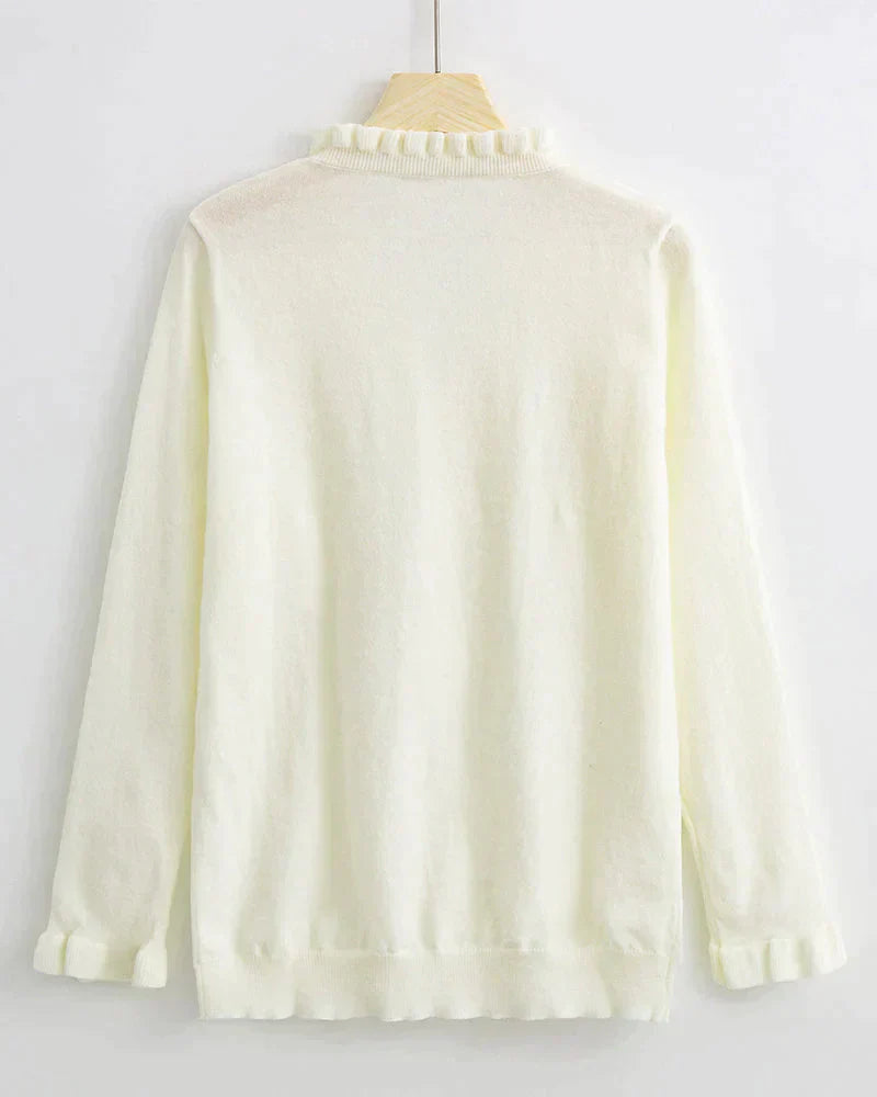 Stylish Sweater with Ruffles - Elodie-Light Blue-S-Nora Luxe