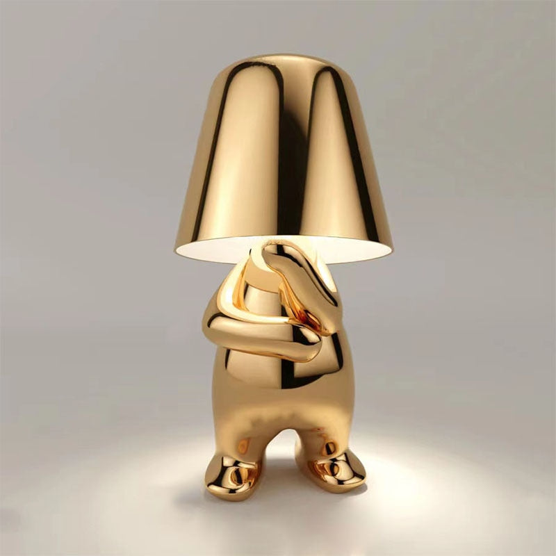 Stylish Table Lamp - LumiSerene-Thinking in Gold-Nora Luxe