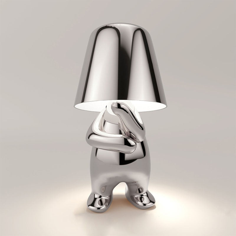 Stylish Table Lamp - LumiSerene-Thinking in Silver-Nora Luxe