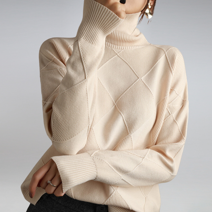 Stylish Turtleneck for Women - Isabella-Beige-S-Nora Luxe